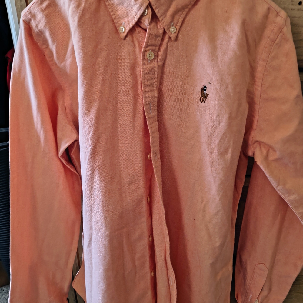 Polo Ralph Lauren Women's Orange Slim Fit Casual Shirt